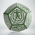 Q Workshop: D12 Hit Location Green white die - QW-QWS12HIT04