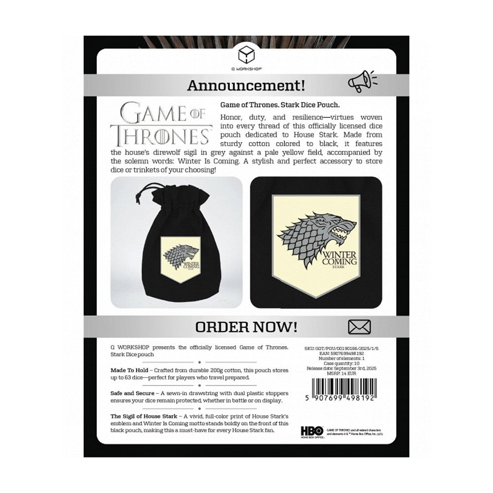 Q Workshop Game of Thrones Stark Dice Pouch (2)