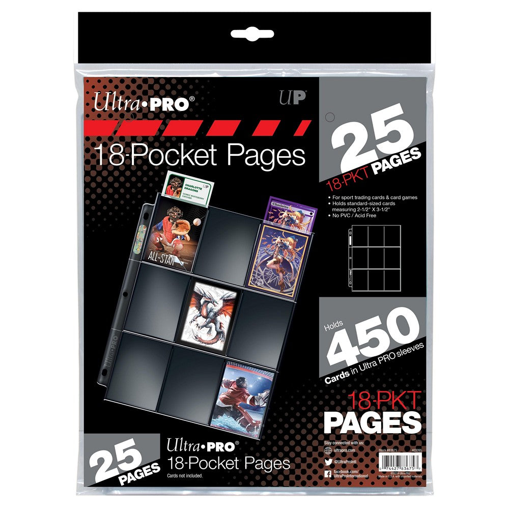Ultra Pro: UP83675 Ultra PRO Silver Series 18-Pocket Pages (25 count retail pack) - UP83675