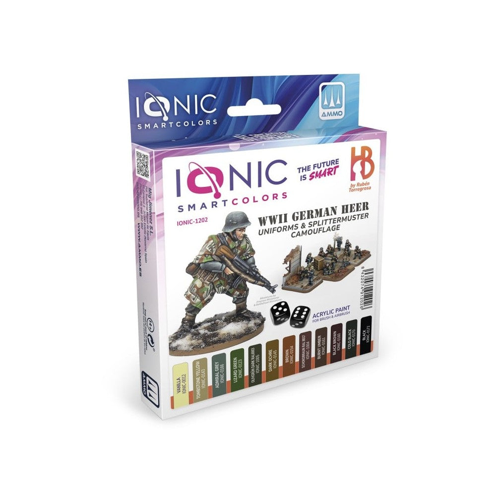 Ammo By Mig Ionic WWII German Heer Uniforms & Splittermuster Camouflage Paint Set - IONIC-1202