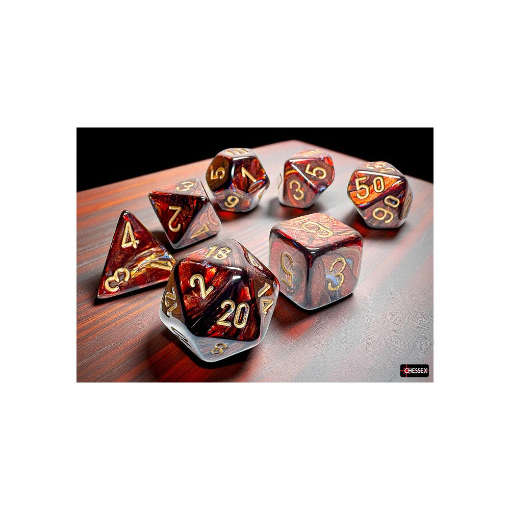 Chessex Scarab Mega-hedral Blue Blood/Gold Dice Set (3)