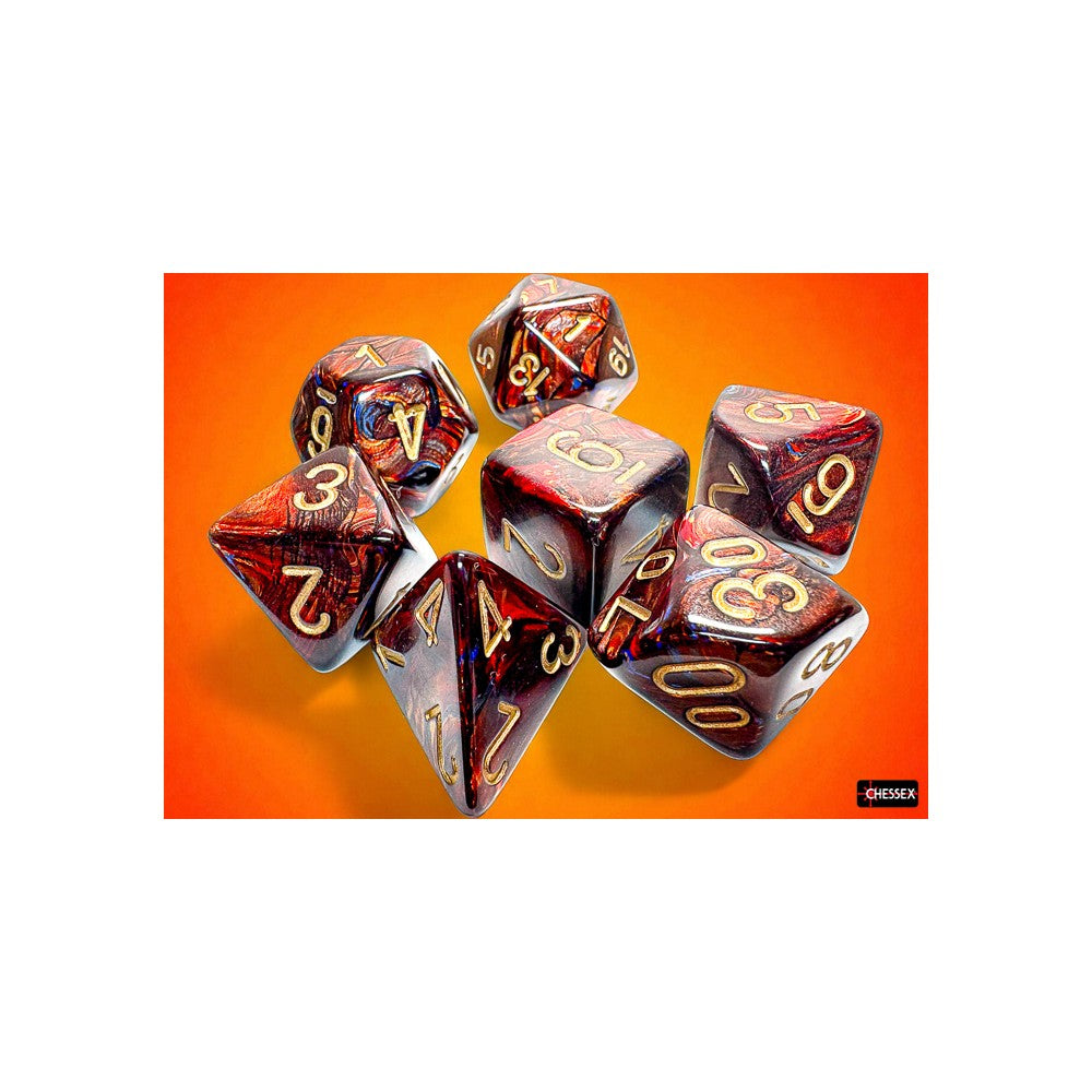 Chessex Scarab Mega-hedral Blue Blood/Gold Dice Set (4)