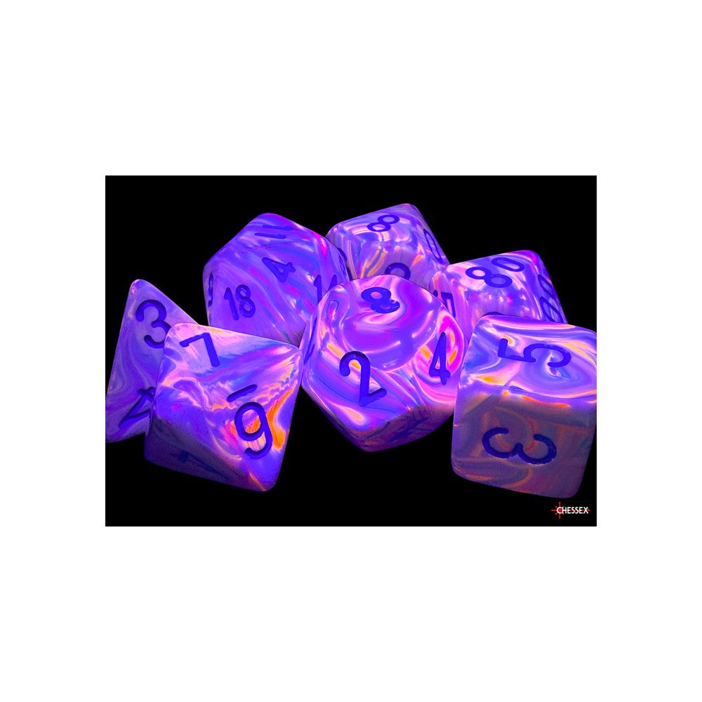 Chessex Festive Mega-hedral Pop Art/Blue Dice Set (4)