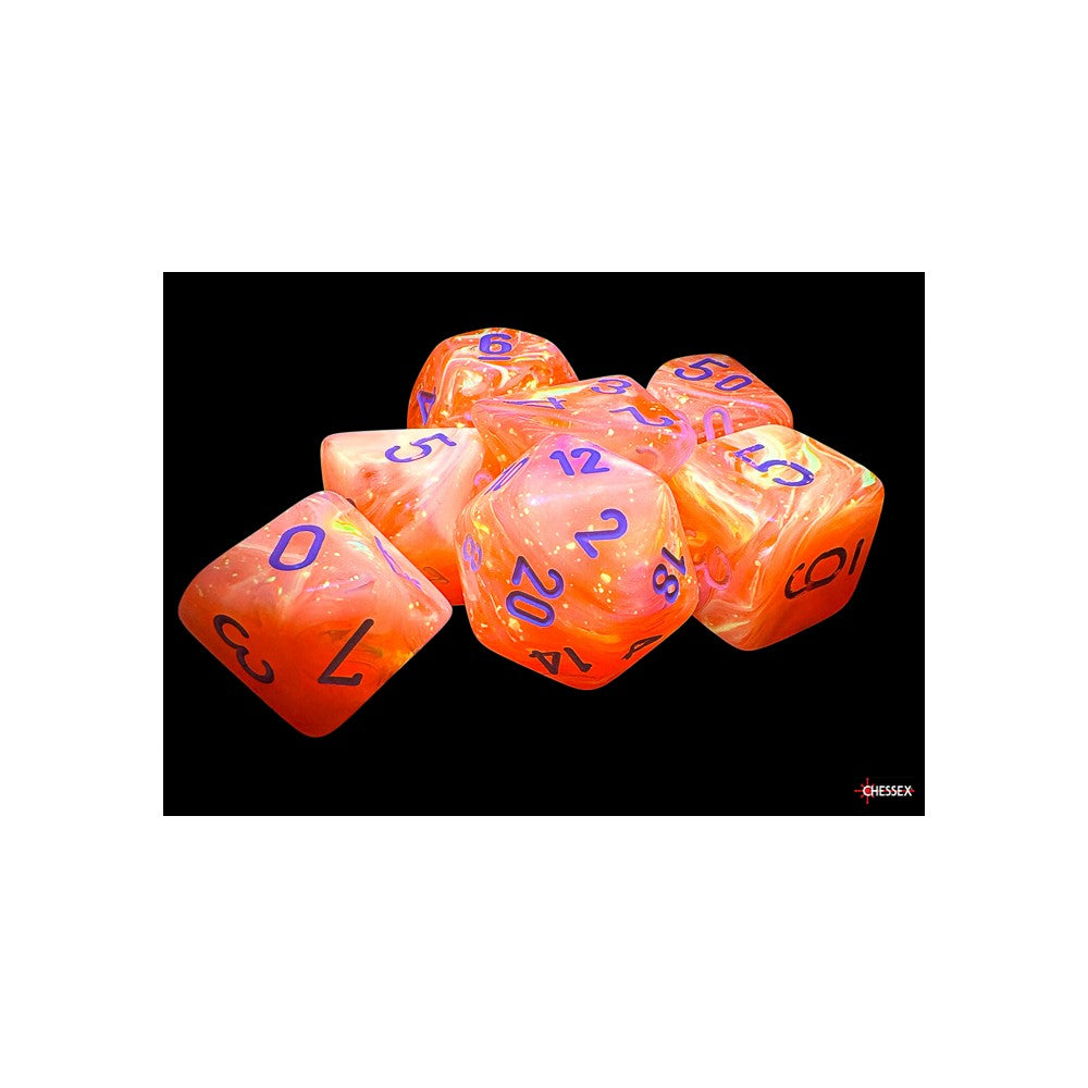 Chessex Festive Mega-hedral Dahlia/White Luminary Dice Set (4)