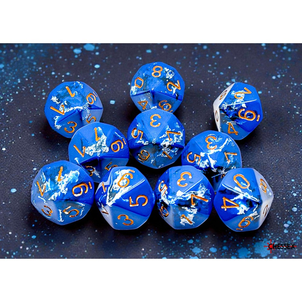 Chessex Wavebreak/Gold Ten d10 Dice Set (2)