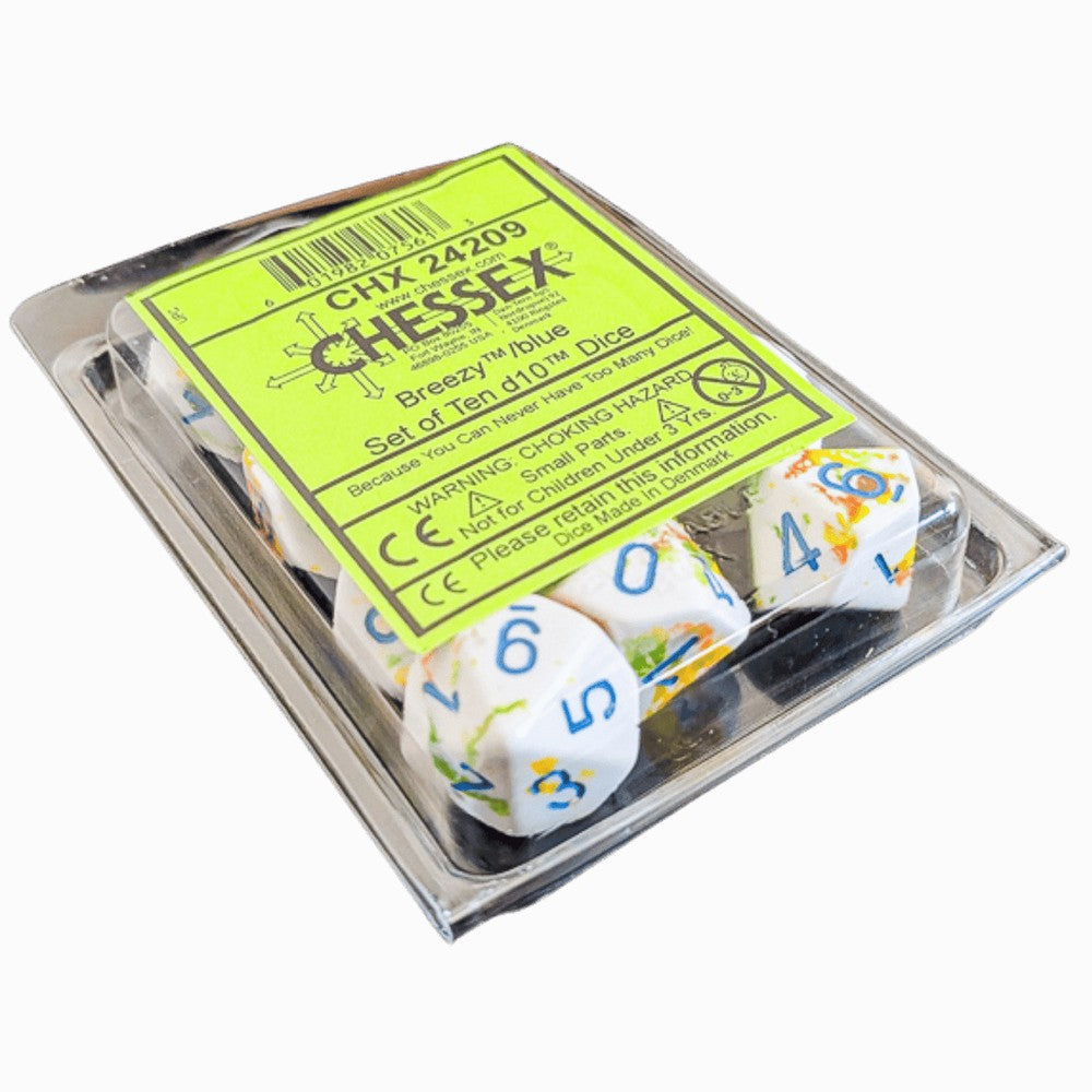 Chessex Breezy/Blue Ten d10s Dice Set