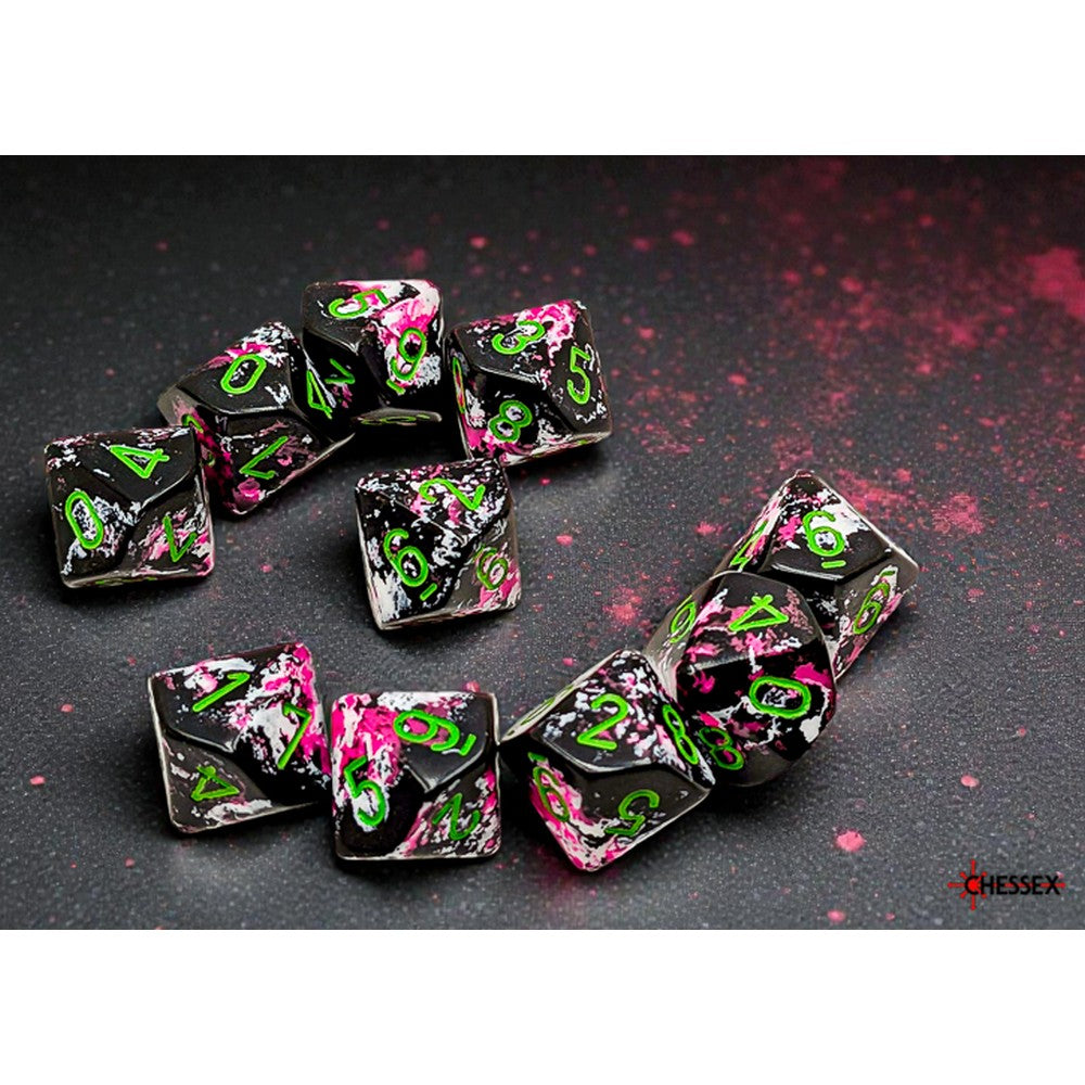 Chessex Brush Paintball/Green Ten d10s Dice Set (2)