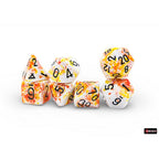 Chessex Brush Polyhedral Sunrise/black 7-Die Set - CHX24403