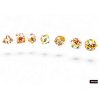 Chessex Brush Polyhedral Sunrise/black 7-Die Set - CHX24403