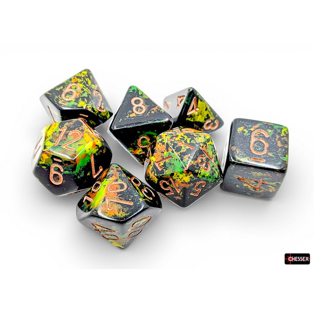 Chessex Brush Polyhedral Deep Forest/gold 7-Die Set - CHX24405