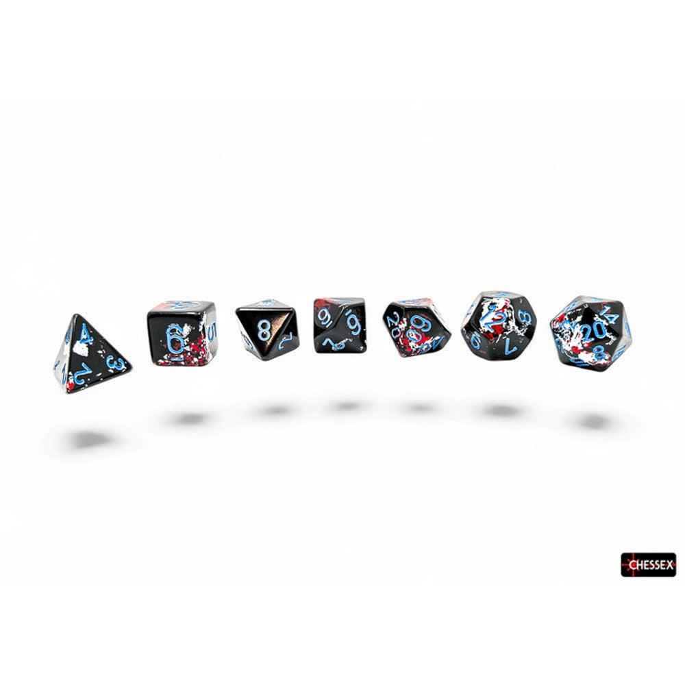 Chessex Brush Polyhedral Dark Side/blue 7-Die Set - CHX24408