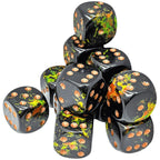 Chessex Brush Deep Forest/gold 16mm d6 Dice Block (12 dice) - CHX24605