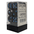 Chessex Brush Dark Side/blue 16mm d6 Dice Block (12 dice) - CHX24608