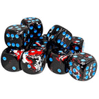 Chessex Brush Dark Side/blue 16mm d6 Dice Block (12 dice) - CHX24608
