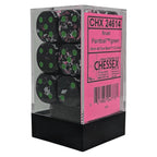 Chessex Brush Paintball/green 16mm d6 Dice Block (12 dice) - CHX24614