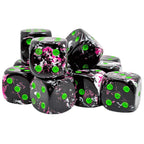 Chessex Brush Paintball/green 16mm d6 Dice Block (12 dice) - CHX24614