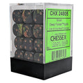 Chessex Brush Deep Forest/Gold 12mm d6 Dice Set (36)