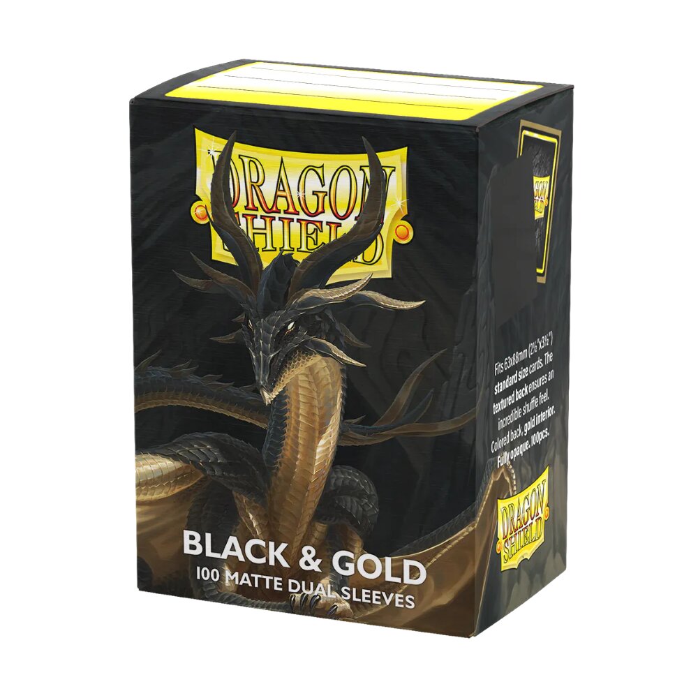 DS Sleeves (100) Matte Dual - Black & Gold - AT-15069