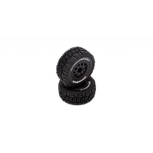 ECX 4003 1/10 Front/Rear Wheels and Tires Premounted Black (2): 2WD/4WD Torment (7605909029101)