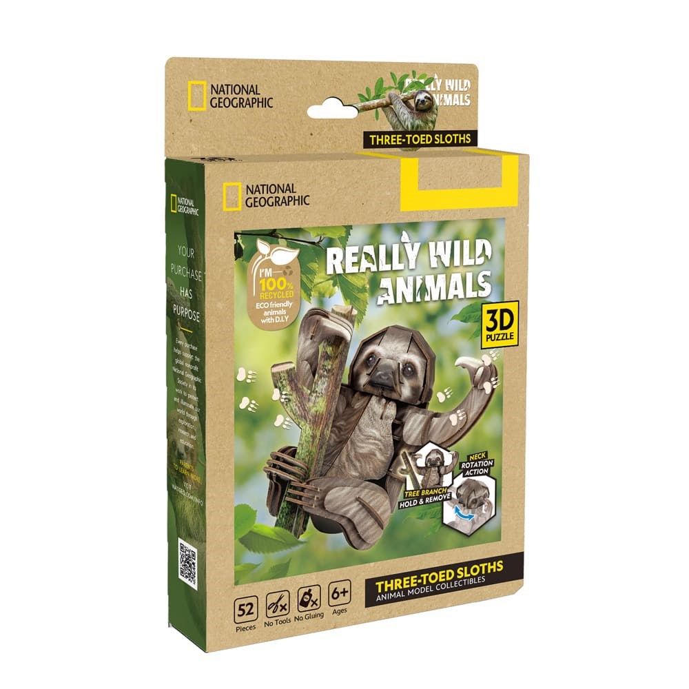 Cubic Fun - 3D Puzzle - Really Wild Animals Three-Toed Sloths - HOL31175