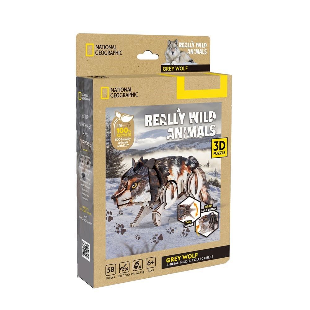Cubic Fun - 3D Puzzle - Really Wild Animals Grey Wolf - HOL31073