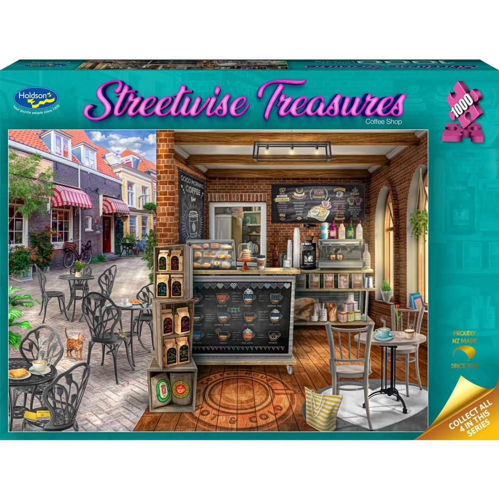 Holdson Streetwise Treasures Coffee Shop 1000pc Jigsaw Puzzle
