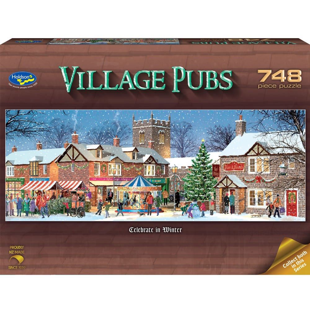 Puzzle - Holdson - Village Pubs - 748pc Puzzle - Celebrate In Winter - HOL77620