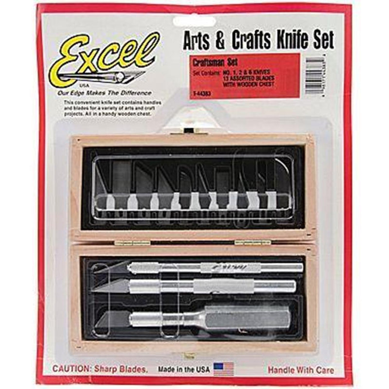 Excel Tools 44383 Craftsman 3 Knife set w/10Bl