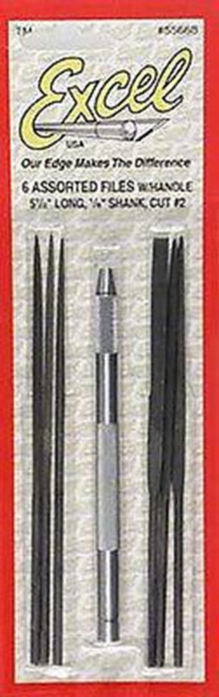 Excel Tools 55668 6-Piece Assorted File Set w/Handle - Hobby City NZ