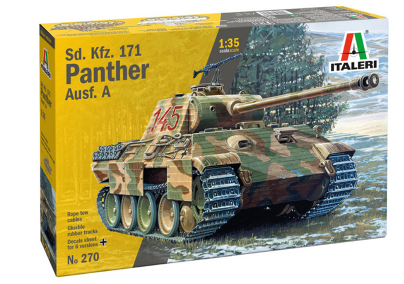 Italeri 270 1/35 Sd kFZ PANTHER TANK W/NEW DECALS (8950424535277)