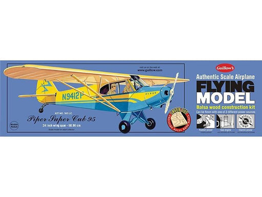 Guillows #303LC 1/18 Piper Super Cub 95 - Balsa Flying Kit (8324596007149)