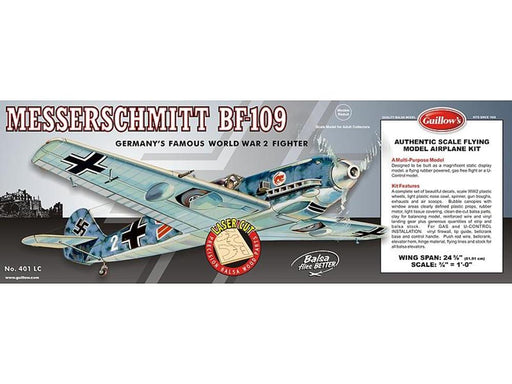 Guillows #401LC 1/16 Messerschmitt Bf 109 - Balsa Flying Kit (7854881702125)