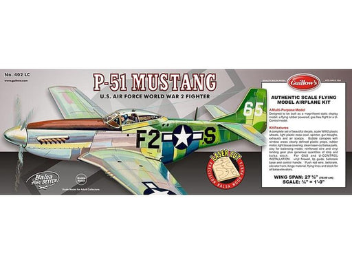 Guillows #402LC 1/16 P-51 Mustang - Balsa Flying Kit (8324596138221)