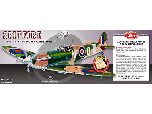 Guillows #403LC 1/16 Supermarine Spitfire - Balsa Flying Kit (8324596170989)