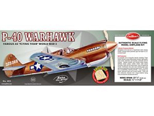 Guillows #405LC 1/16 P-40 Warhawk - Balsa Flying Kit (7537539285229)