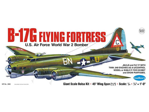 Guillows #2002 1/28 B-17G Flying Fortress - Balsa Flying Kit (7654601851117)