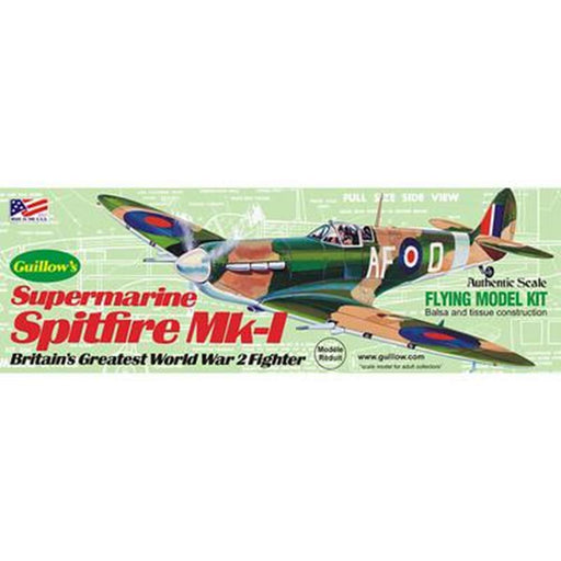 Guillows #504 1/30 Supermarine Spitfire Mk I - Balsa Flying Kit (8255461490925)