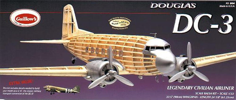 Guillows #804 1/32 Douglas DC-3 - Balsa Display Kit - Hobby City NZ (7854882062573)