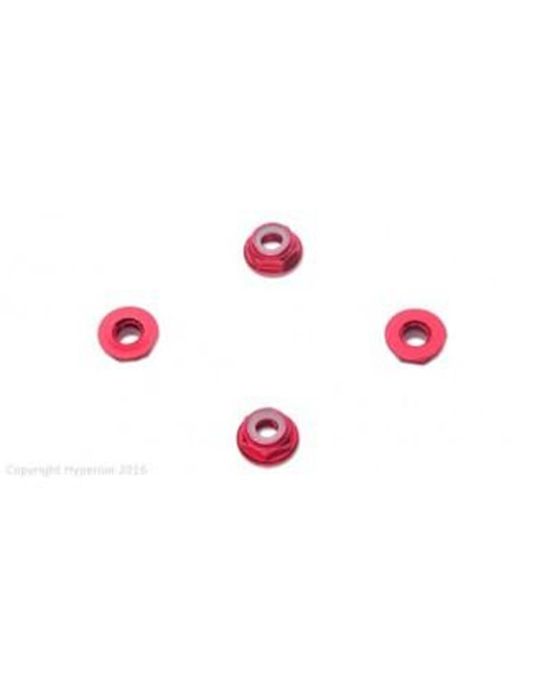 xHyperion HP-NUTLPRD6 6MM FLANGE LOCK NUT SET RED (LOW PROFILE)