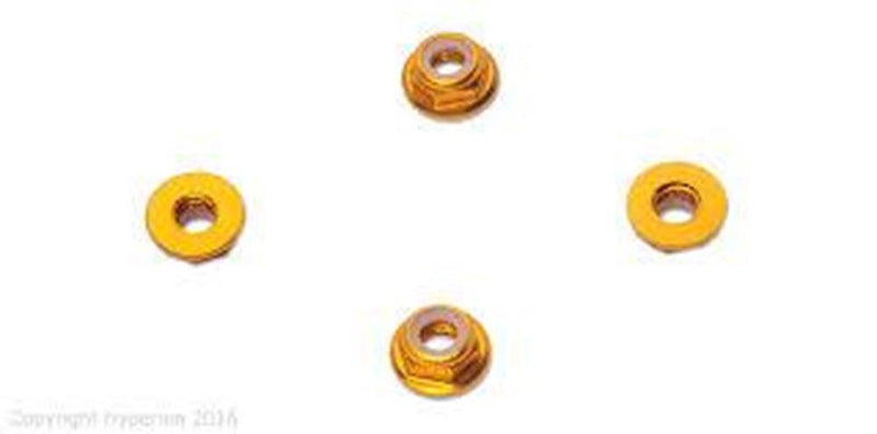 xHyperion HP-NUTLPYL5 5MM FLANGE LOCK NUT SET YELLOW (LOW PROFILE)