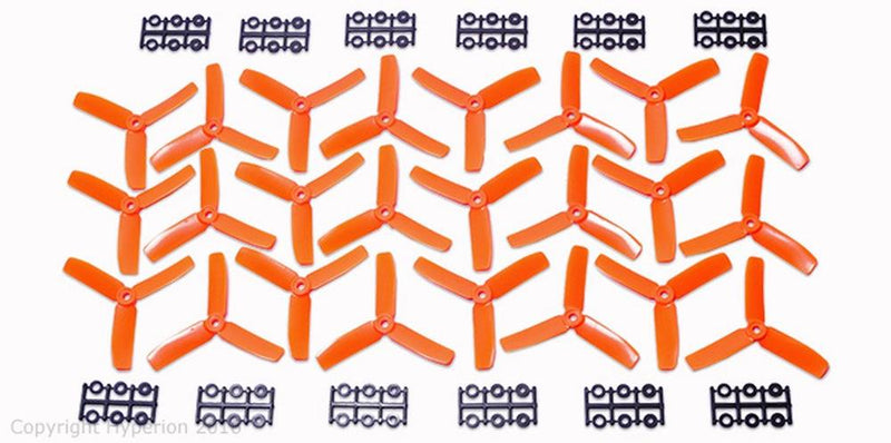 xHyperion HP-P04040OTRISET12 4X4 BULLNOSE STYLE THREE BLADE PROP ORANGE (CW & CCW - Hobby City NZ