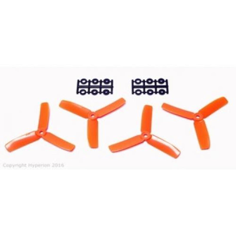 xHyperion HP-P04040OTRISET2 4X4 BULLNOSE STYLE THREE BLADE PROP ORANGE (CW & CCW - Hobby City NZ