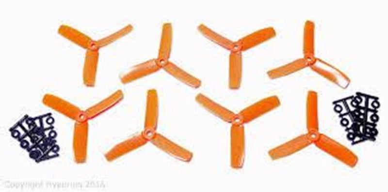 xHyperion HP-P04040OTRISET4 4X4 BULLNOSE STYLE THREE BLADE PROP ORANGE (CW & CCW - Hobby City NZ