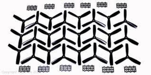xHyperion HP-P05045BTRISET12 5X4.5 BULLNOSE STYLE THREE BLADE PROP BLACK (CW & CC - Hobby City NZ