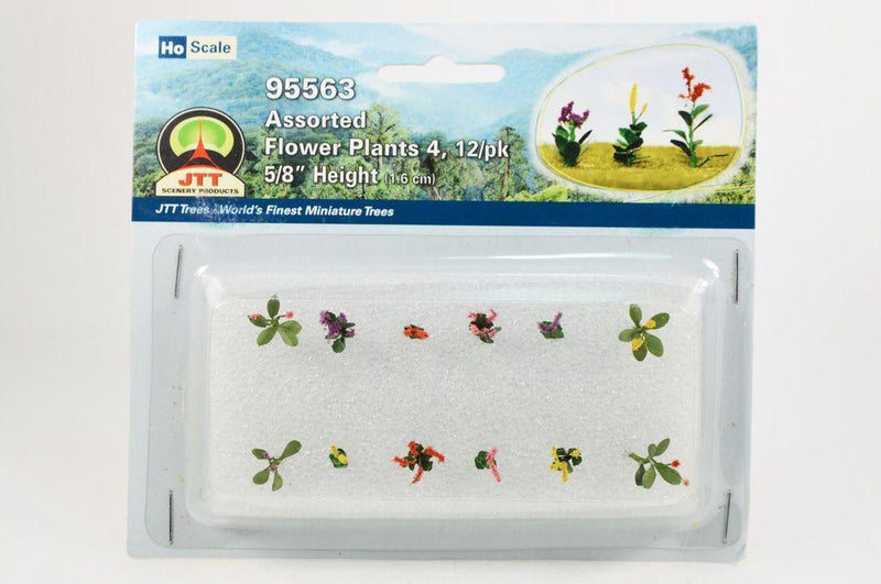 JTT Scenery 95563 1/100 Asst. Flower Plants 4 (12) (8324605444333)