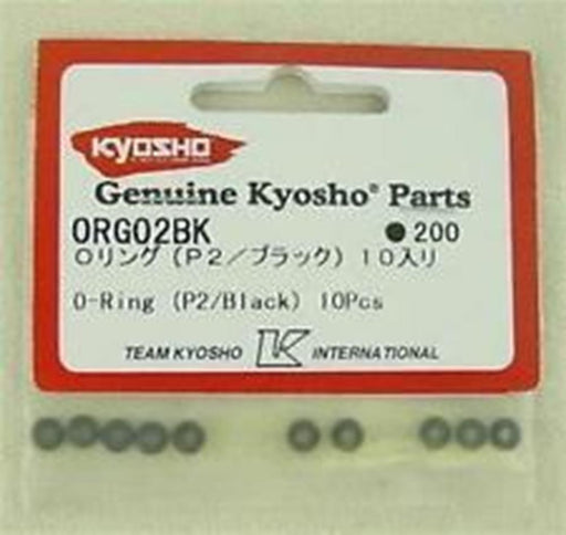 Kyosho ORG02BK Silicone O Ring P2 (10) Black (8324619960557)