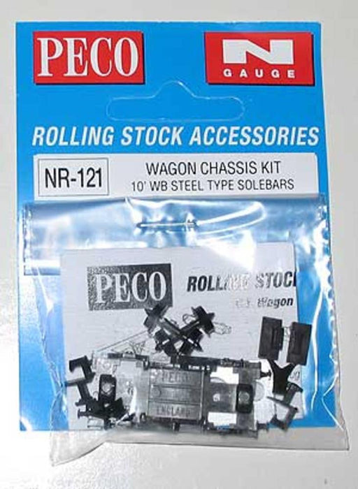 Peco NR-121 N Scale 10ft WB Wagon Chassis Steel Type Sole Bars (7537723244781)