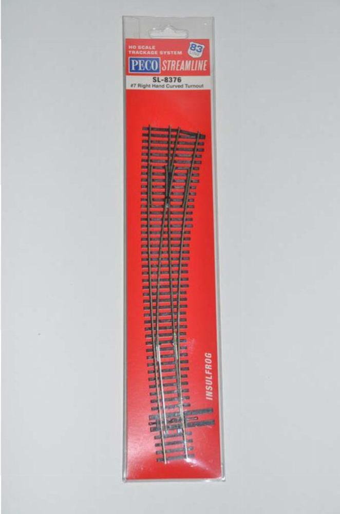 Peco SL8376 HO CODE 83 #7 Curved RIght Hand