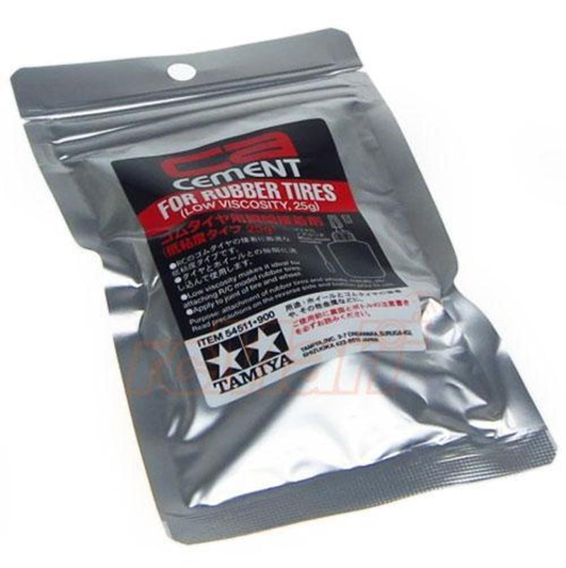 Tamiya 54511 RUBBER TYRE CEMENT LO VIS 25GM - Hobby City NZ