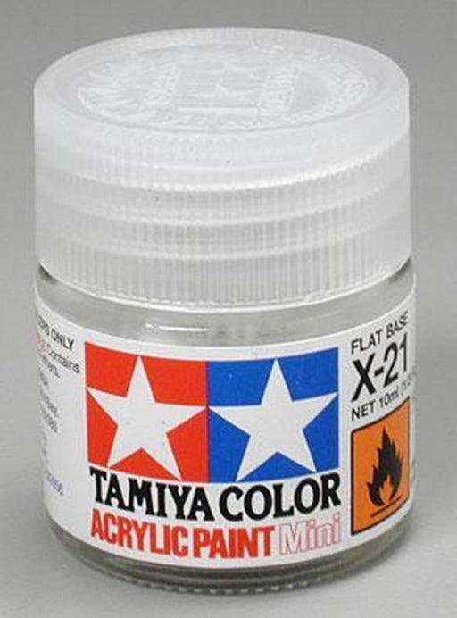 Tamiya 81521 X-21 Flat Base Acrylic Mini Pottle 10ml (7540553515245)